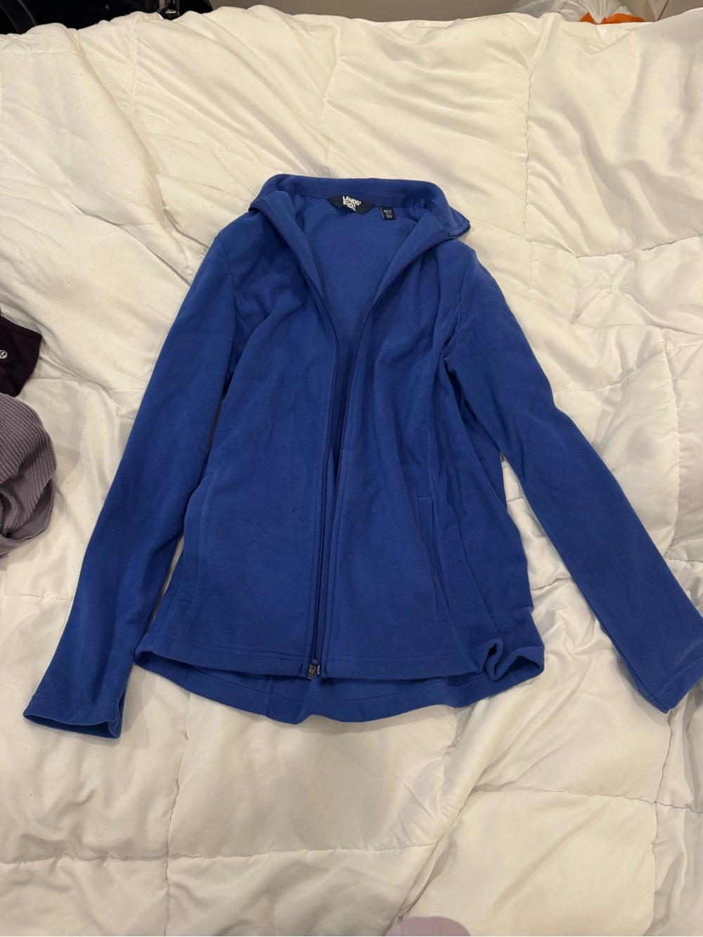 Lands' End Women's Royal Blue Fleece Zip Jacket Tall
